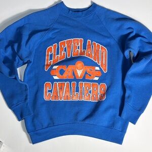 Cleveland Cavaliers CAVS Crewneck Sweatshirt Blue Orange NBA Basketball